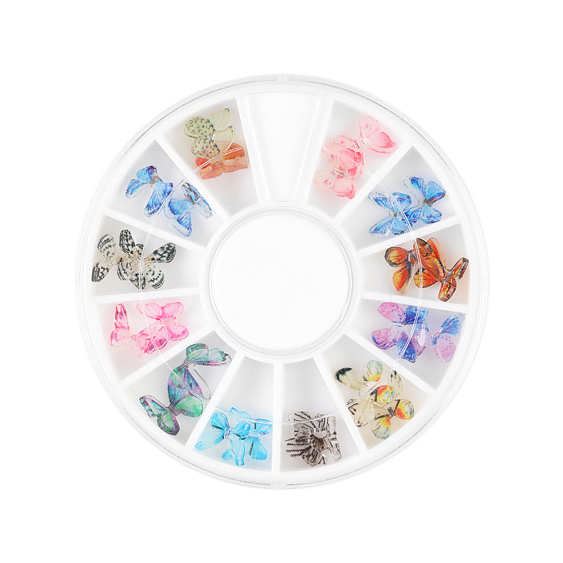 Three-dimensional Butterfly Nail Decoration in Wheel 