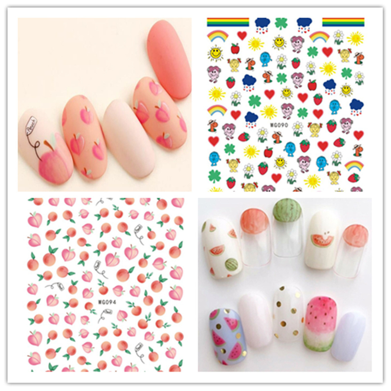 WG087-097 Fruit And Cartoon Nail 3D Sticker