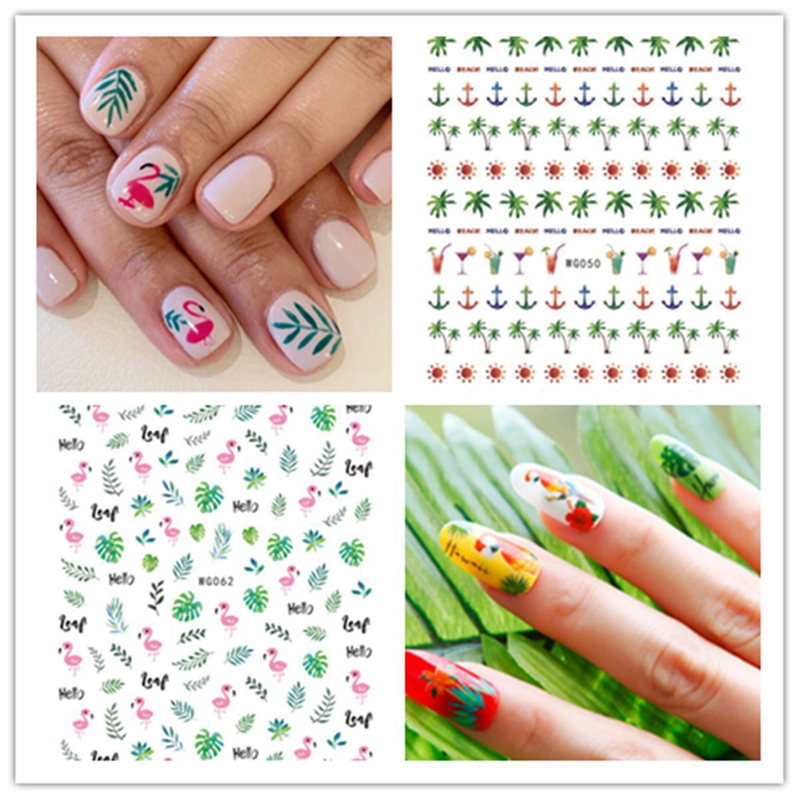 WG049-077 Summer Flower Nail 3D Sticker