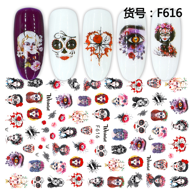 F616 Christmas Halloween 3D Self Adhesive Nail Art Sticker 