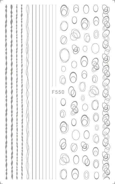 F550 4 Colors Gold Silver Black White 3D Self Adhesive Nail Art Sticker