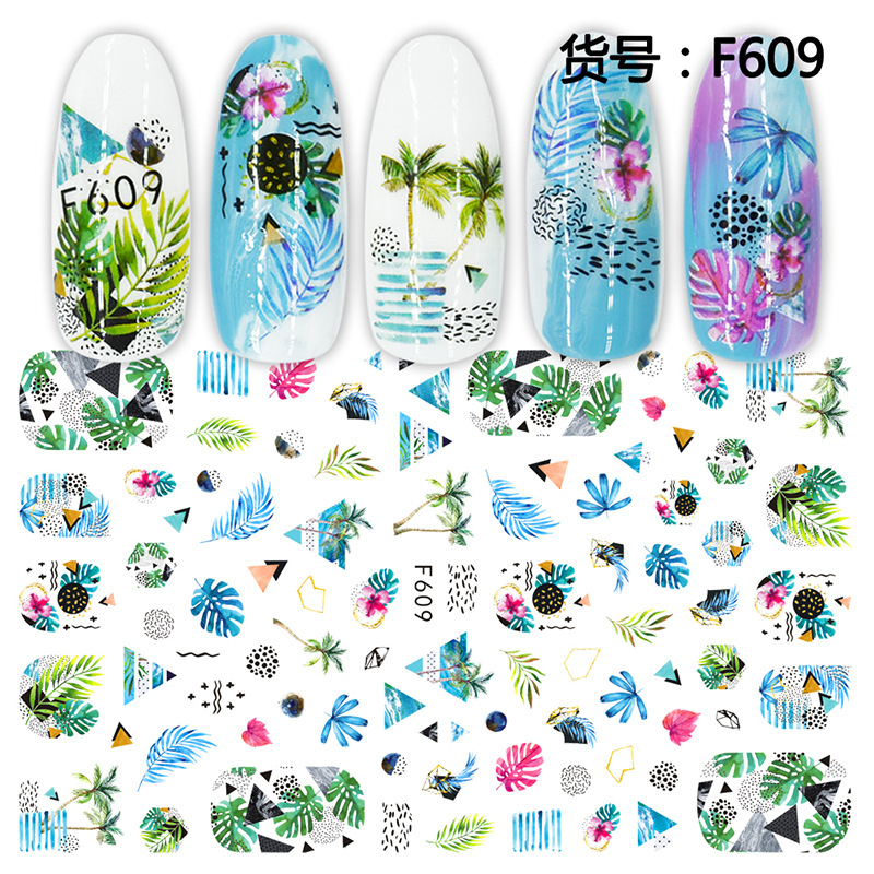 F609 The Autumn Fall season 3D Self Adhesive Nail Art Sticker 