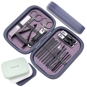 18pcs/set Nail Cuticle Cutter Nail Scissor Eyebrow tweezer Foot Care Tool Manicure Tool Set