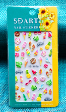 5D Embossed Summer Nail Sticker