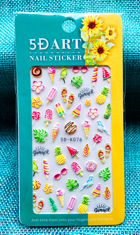5D Embossed Summer Nail Sticker