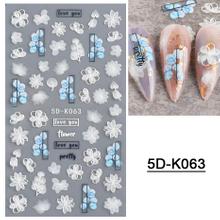 5D Embossed Flower Nail Sticker