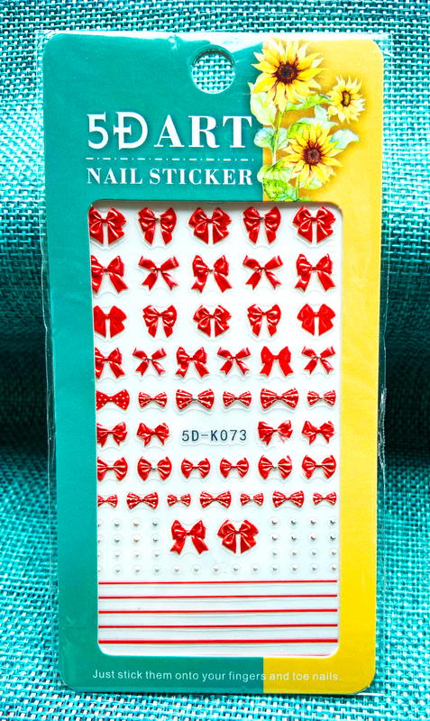 5D Embossed Bowknot Nail Sticker