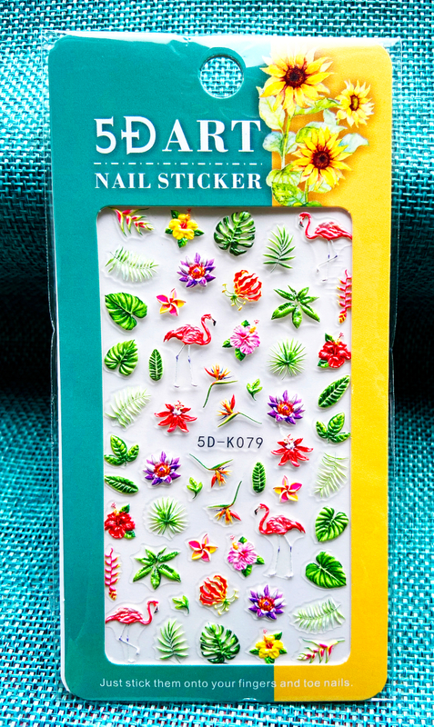 5D Embossed Summer Nail Sticker