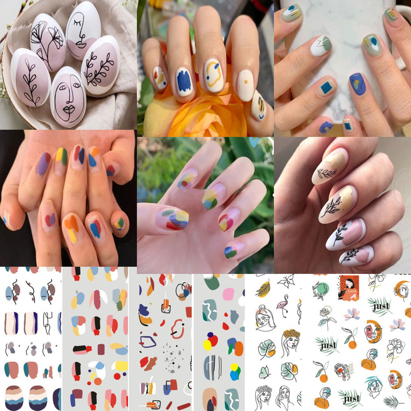 WG252-264 Ultha-thin Graffiti Adhesive Nail 3D Sticker