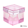 High Quality Square Crystal Cup Glass Nail Dappen Dish Pen Wash Cup With Lid