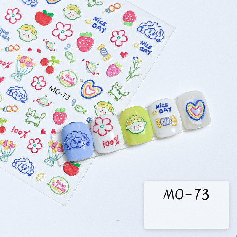 Summer Cartoon Colorful Adhesive Nail Stickers