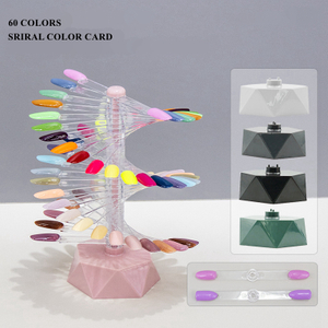 60 Colors Nail Sriral Color Card Color Chart Nail Swatch Stick