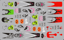 2024 New F1054-1058 Halloween Skull Rose Popular Nail Sticker