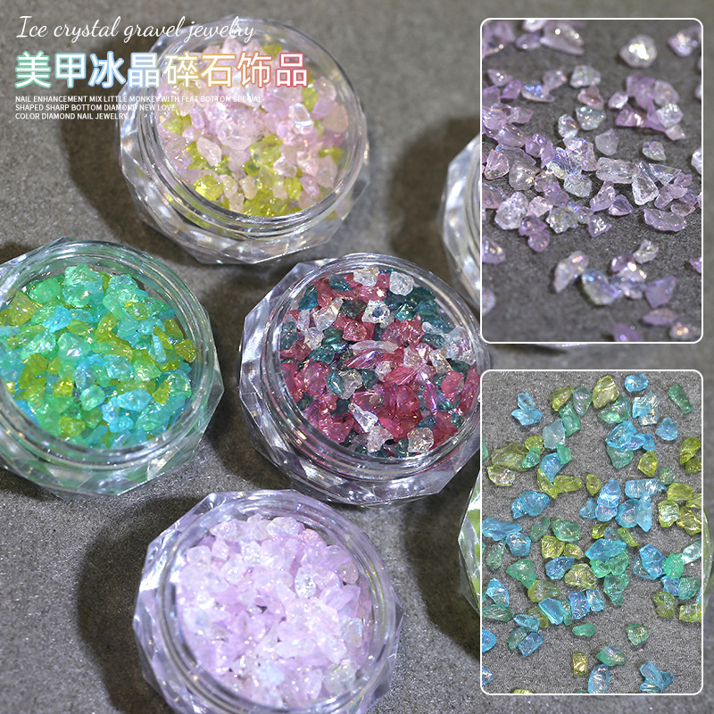 Shine Crystal Small Natural Stone Mixed Color Nail Decoration