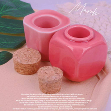 Pink Ceramic Dappen Dish with wood lid