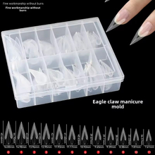 120pcs Eagle Claw Curved Stiletto Nail Dual Forms for Poly Gel Extension Nail Tip 
