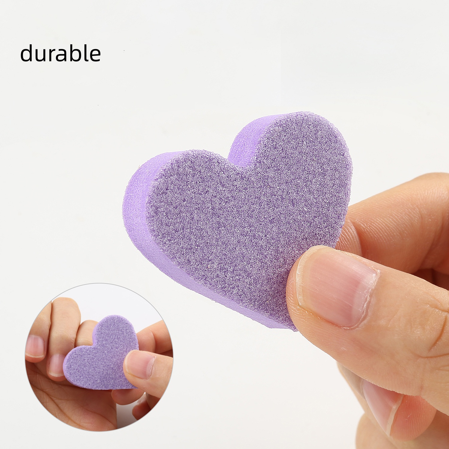 20 pcs/bag Double Side Heart-shaped Nail Sponge File