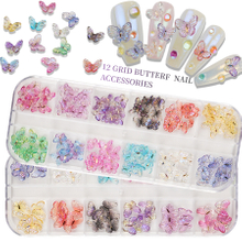 12Grids Aurora Mini Butterfly Nail Art Charms Nail Decoration