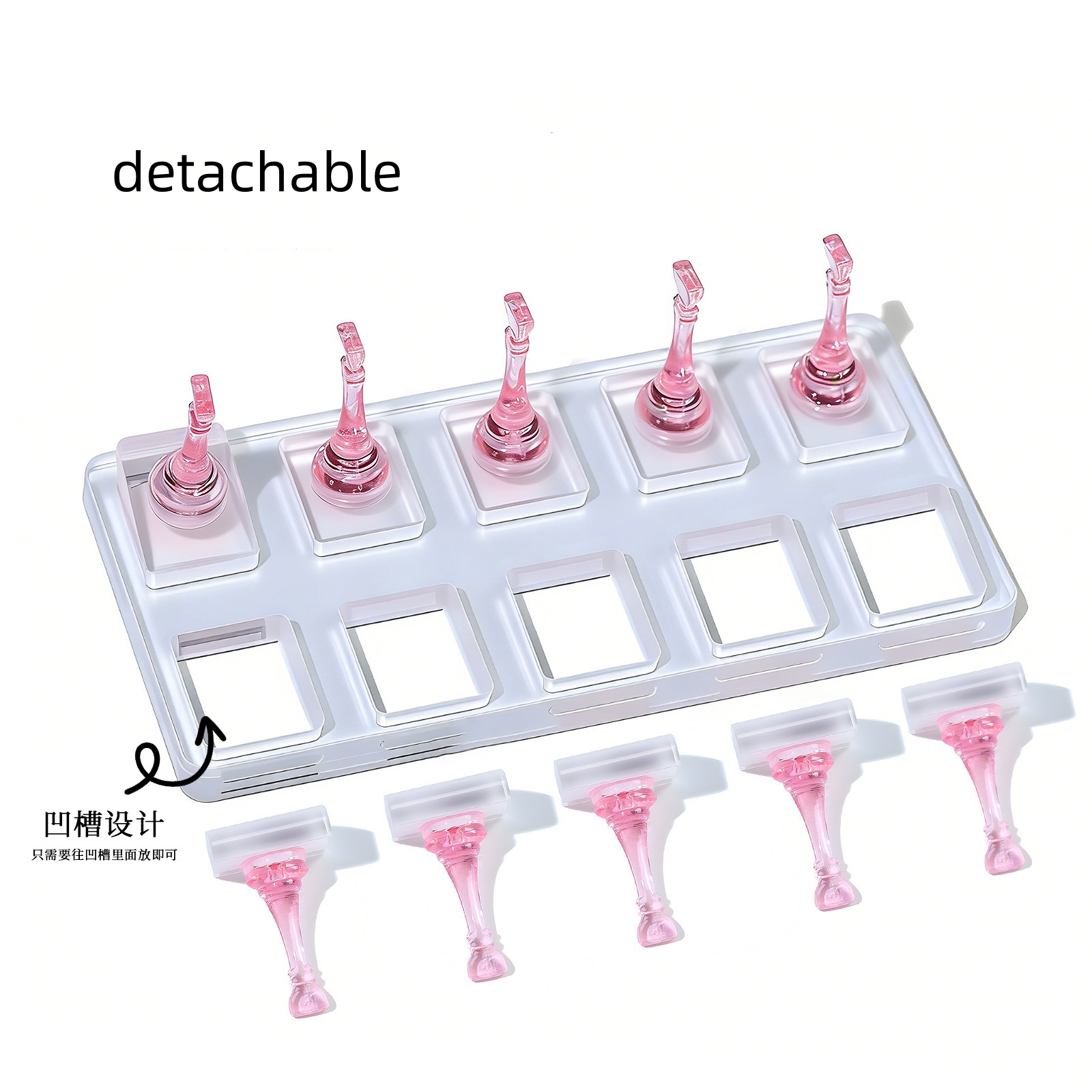 NEW Detachable Nail Art Display Board Nail Practice Holder No Magnet Nail Tool