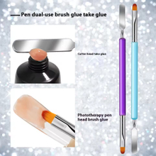Dual Head Nail Polish Brush Painting Pen Nail Art Tools UV Nail Gel Brush for Extension Tip