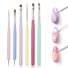 6pcs Macarons Nail Brush Set
