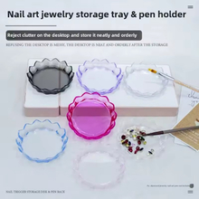 Nail Brush Holder Stand Organizer Case Cleaner Container Plate Rhinestone Display Nail Accessories