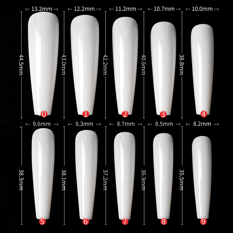 Long Ballet Long Fake Nails Full of Ballet Fake Nails Coffin Nail Full of Transparent Fake Nails