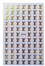 D038 LV Brand Logo 3D Nail Art Sticker 