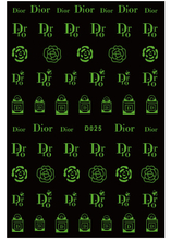 D025 Glow In Night Brand Logo 3D Nail Art Sticker