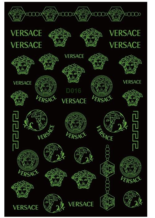 D016 VERSACE 6 colors available Brand Logo 3D Nail Art Sticker