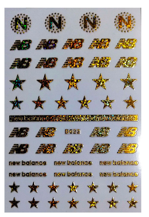 D022 NB New Balance 6 colors available Brand Logo 3D Nail Art Sticker