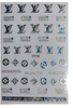 D019 LV LOUIS VUITTON 6 colors available Brand Logo 3D Nail Art Sticker