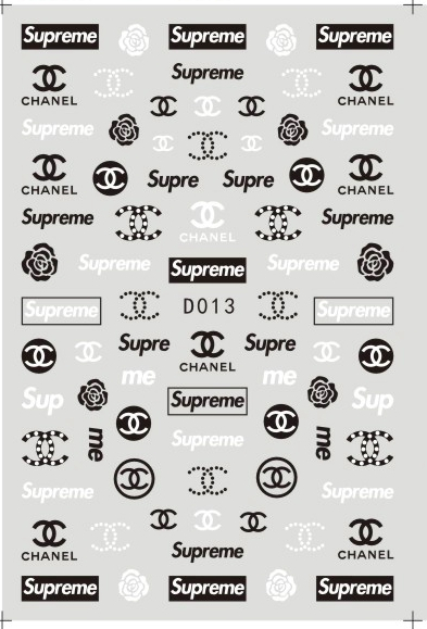 D013 Brand Logo 3D Nail art sticker