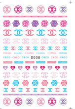 D008 CHANEL Brand Logo 3D Nail art sticker