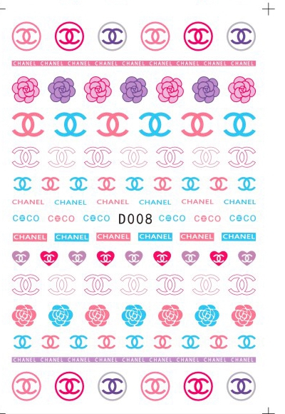 D008 CHANEL Brand Logo 3D Nail art sticker