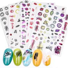Colorful Abstract 3D Nail Sticker