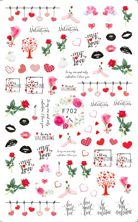 F702-F706 The Valentine's Day Nail Sticker 2020 New