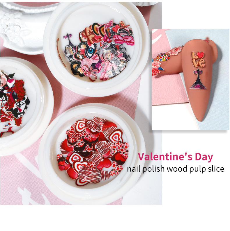 The Valentine's Day Wood Pulp Slice 6pcs/set OR Individually Packing Available
