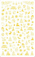 F599 The Hallowmas 3D Self Adhesive Nail Art Sticker Gold Silver 2 colors available