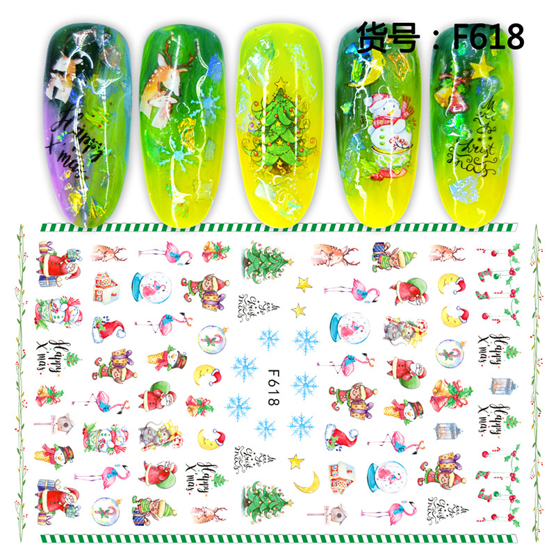 F618 Christmas Halloween 3D Self Adhesive Nail Art Sticker 