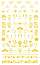 F603 The Hallowmas 3D Self Adhesive Nail Art Sticker Gold Silver 2 colors available