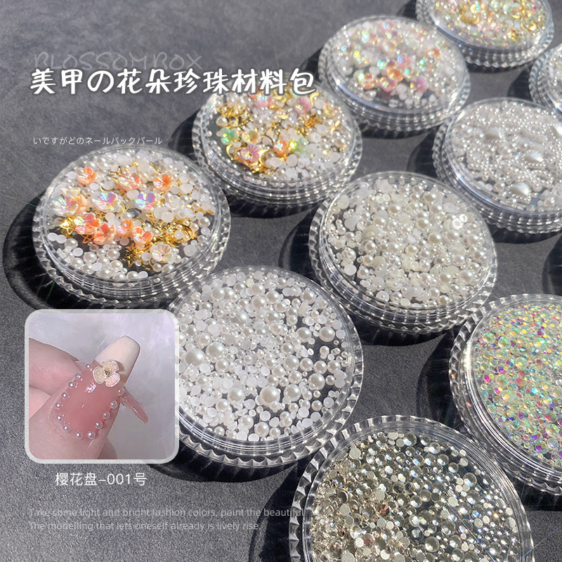 Nail AB Rhinestone Pearl Accsssories Cherry Blossom Decoration Mixed Nail Decoration