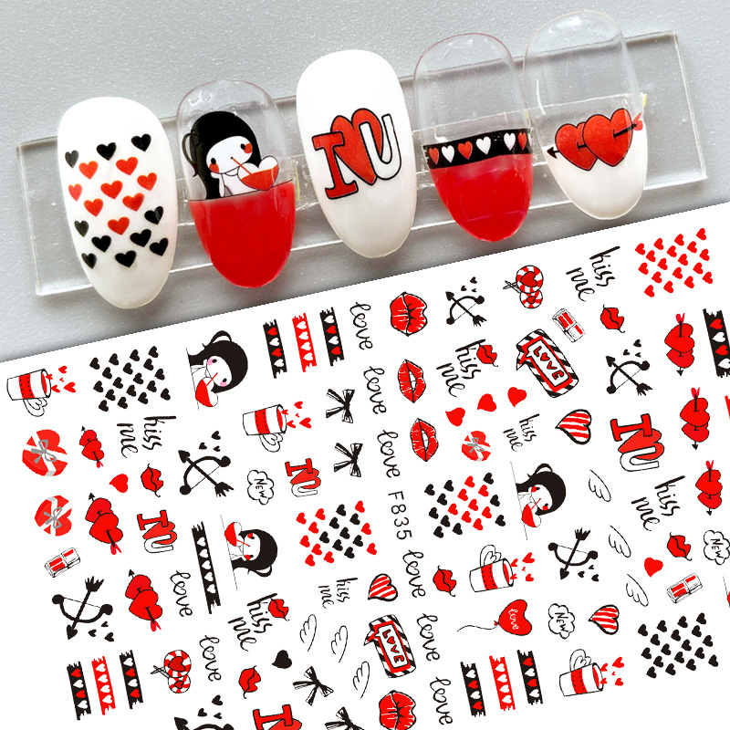 F835 DIY Design 3D Self Adhesive Love Valentine's Day Nail Art Sticker