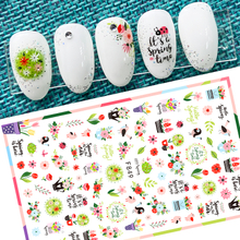F849 DIY Design 3D Self Adhesive Spring Flowers Nail Art Sticker