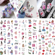 WG866-877 Flower Butterfly 3D Adhesive Nail Sticker