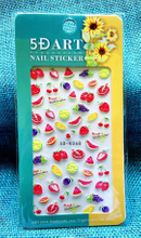 5D Embossed Fruit Lemon Berry Cherry Watermelon Nail Sticker
