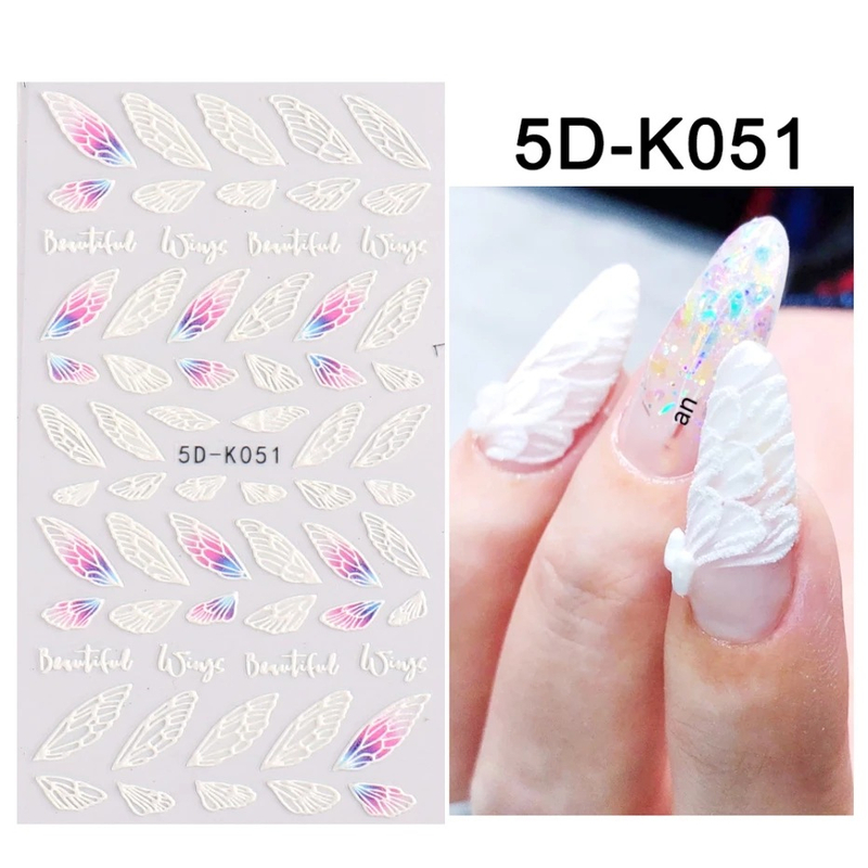 5D Embossed Nail Sticker