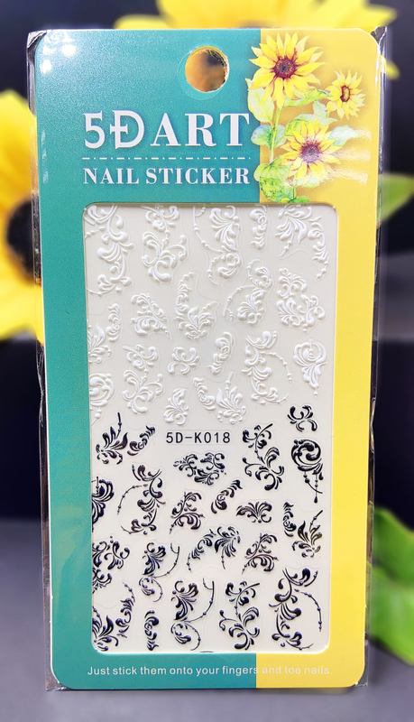 5D Embossed Lace Flower Nail sticker
