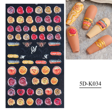 5D Embossed Seal Wax Nail sticker