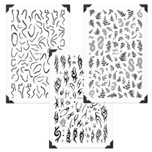 F908-915 Rose Butterfly Snake Simple Line Nail Sticker
